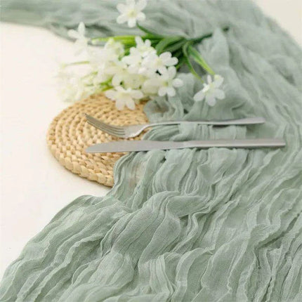 Charming Rustic Cotton Cheesecloth Table Runner Collection - Set of 10 - Très Elite