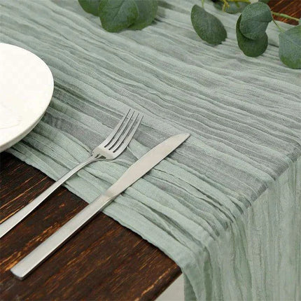 Charming Rustic Cotton Cheesecloth Table Runner Collection - Set of 10 - Très Elite