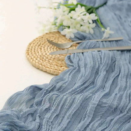 Charming Rustic Cotton Cheesecloth Table Runner Collection - Set of 10 - Très Elite
