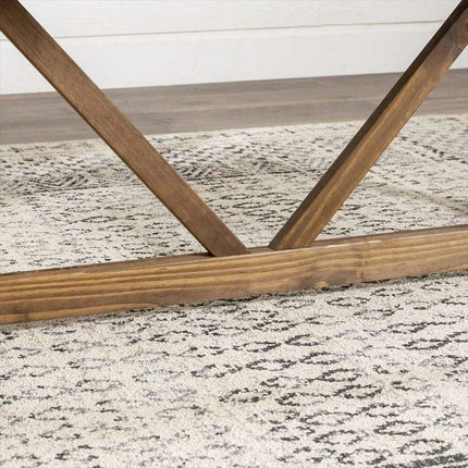 Charming Rustic Farmhouse Solid Pine Wood Dining Table - 72 Inch Modern Design in Grey/Brown for 6 Guests - 150 lbs Capacity - Très Elite