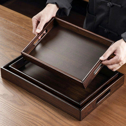 Charming Rustic Wood Serving Tray with Comfortable Handles - Ideal Multi-Purpose Centerpiece for Every Gathering - Très Elite
