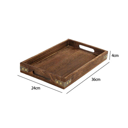 Charming Rustic Wood Serving Tray with Comfortable Handles - Ideal Multi-Purpose Centerpiece for Every Gathering - Très Elite