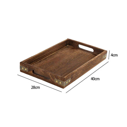 Charming Rustic Wood Serving Tray with Comfortable Handles - Ideal Multi-Purpose Centerpiece for Every Gathering - Très Elite