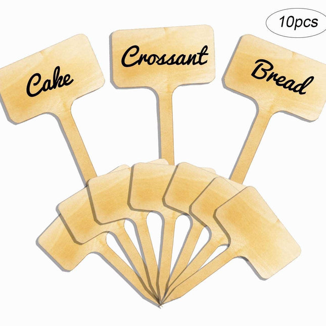 Charming Rustic Wood Sign Cake Toppers - Set of 10