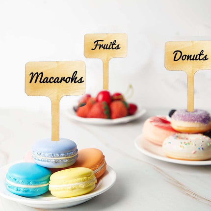 Charming Rustic Wood Sign Cake Toppers - Set of 10 - Très Elite