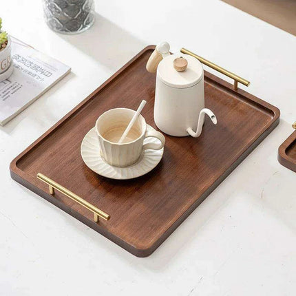 Charming Rustic Wood Tray with Easy-Grip Handles - Perfect for Stylish Home Organization and Entertaining - Très Elite