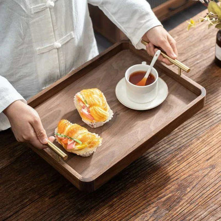 Charming Rustic Wood Tray with Easy-Grip Handles - Perfect for Stylish Home Organization and Entertaining - Très Elite