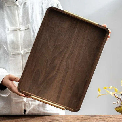 Charming Rustic Wood Tray with Easy-Grip Handles - Perfect for Stylish Home Organization and Entertaining - Très Elite