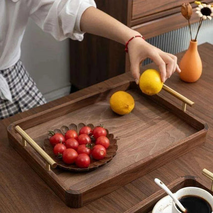 Charming Rustic Wood Tray with Easy-Grip Handles - Perfect for Stylish Home Organization and Entertaining - Très Elite
