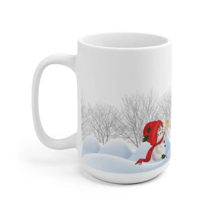 Charming Snowman Holiday Mug: Delightful Ceramic Cup for Winter Warmth