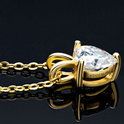 Charming Sterling Silver Lab-Diamond Heart Pendant Necklace - Très Elite