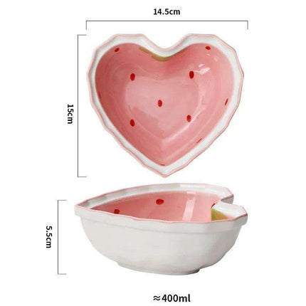 Charming Strawberry Bliss Ceramic Noodle Bowl Collection - Très Elite