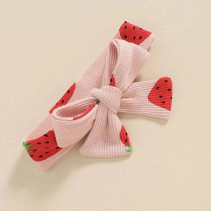 Charming Strawberry Print Summer Romper and Headband Set for Baby Girls (3-24 Months) - Très Elite