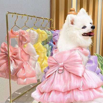 Charming Striped Butterfly Midi Dress for Small Dogs – Ideal for Special Occasions - Très Elite