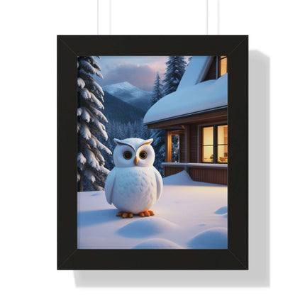 Charming Sustainable Owl Framed Art Print - Maison d'Elite Vertical Poster - Très Elite