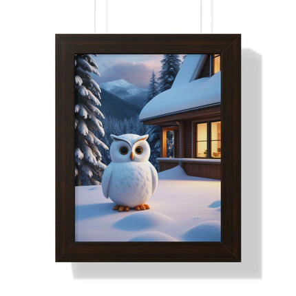 Charming Sustainable Owl Framed Art Print - Maison d'Elite Vertical Poster - Très Elite