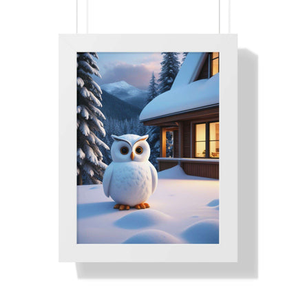 Charming Sustainable Owl Framed Art Print - Maison d'Elite Vertical Poster - Très Elite