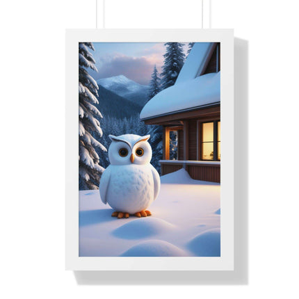 Charming Sustainable Owl Framed Art Print - Maison d'Elite Vertical Poster - Très Elite