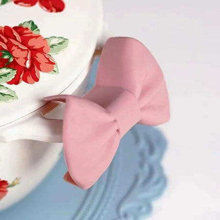Charming Tiny Bow-Designed Heat-Resistant Silicone Oven Mitts - Set of 2 Mini Pot Holders for Safe Cooking - Très Elite