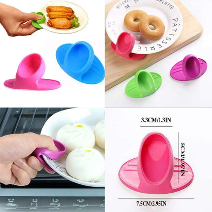 Charming Tiny Bow-Designed Heat-Resistant Silicone Oven Mitts - Set of 2 Mini Pot Holders for Safe Cooking - Très Elite