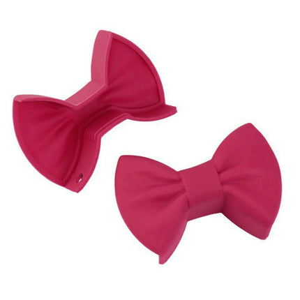 Charming Tiny Bow-Designed Heat-Resistant Silicone Oven Mitts - Set of 2 Mini Pot Holders for Safe Cooking..
