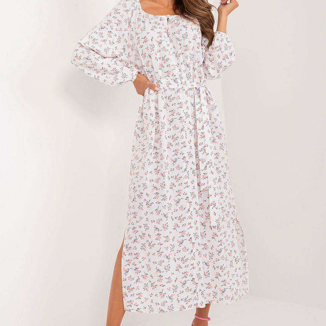 Charming Vintage Floral Viscose Maxi Dress for Summer Adventures