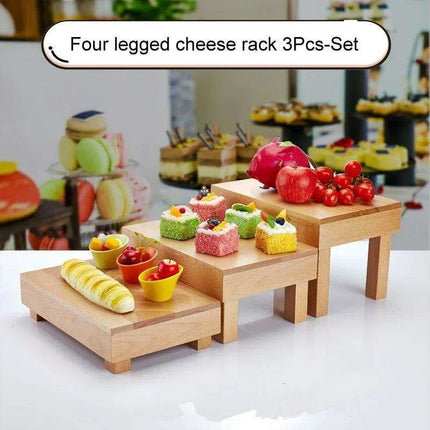 Charming Vintage Wooden Multi-Tier Treat and Snack Display Rack for Events and Celebrations - Très Elite