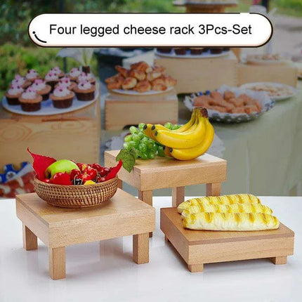 Charming Vintage Wooden Multi-Tier Treat and Snack Display Rack for Events and Celebrations - Très Elite