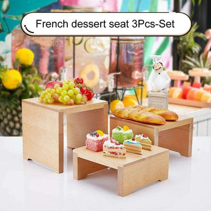 Charming Vintage Wooden Multi-Tier Treat and Snack Display Rack for Events and Celebrations - Très Elite