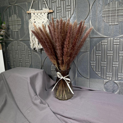 Charming White and Blush Dried Floral Reed Grass Arrangement - 15 Stems, 50-60cm for Home and Event Styling - Très Elite