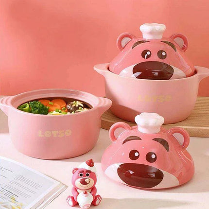 Charming Winnie the Pooh Ceramic Casserole for Gas Stove Cooking - Très Elite
