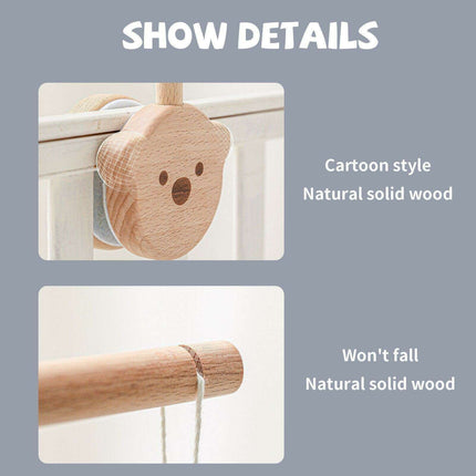 Charming Wooden Bear Mobile Stand with Soothing Lullabies for a Peaceful Nursery - Très Elite