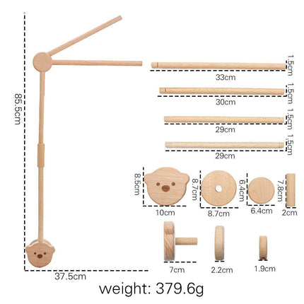 Charming Wooden Bear Mobile Stand with Soothing Lullabies for a Peaceful Nursery - Très Elite