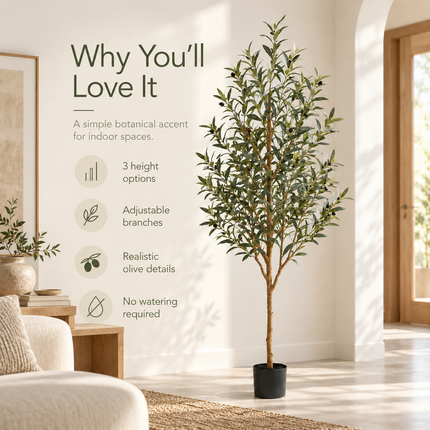 Artificial Olive Tree with Adjustable Branches — 5, 6 or 7 ft