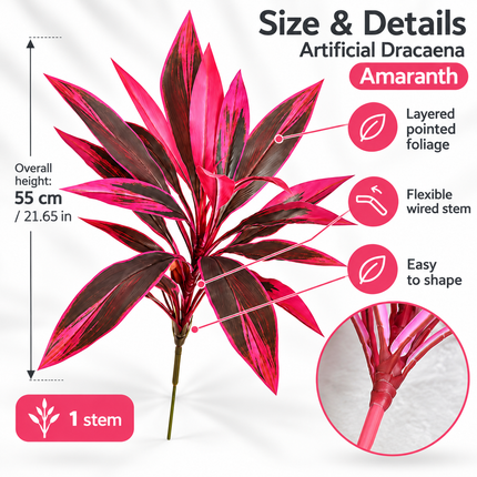 Artificial Tropical Foliage Stems, Dracaena & Monstera Styles Artificial Non-Flowering Plants artificial-tropical-plant-uv-resistant-outdoor-fake-boston-fern-agave-hosta-potted-shrubs-purple-front-porch-patio-garden-decor Home & Kitchen > Home Décor Products > Artificial Plants & Flowers > Artificial Plants