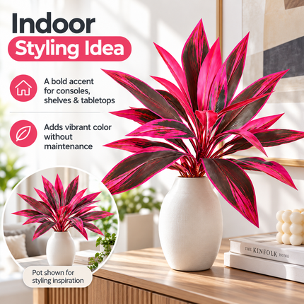Artificial Tropical Foliage Stems, Dracaena & Monstera Styles Artificial Non-Flowering Plants artificial-tropical-plant-uv-resistant-outdoor-fake-boston-fern-agave-hosta-potted-shrubs-purple-front-porch-patio-garden-decor Home & Kitchen > Home Décor Products > Artificial Plants & Flowers > Artificial Plants