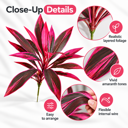 Artificial Tropical Foliage Stems, Dracaena & Monstera Styles Artificial Non-Flowering Plants artificial-tropical-plant-uv-resistant-outdoor-fake-boston-fern-agave-hosta-potted-shrubs-purple-front-porch-patio-garden-decor Home & Kitchen > Home Décor Products > Artificial Plants & Flowers > Artificial Plants