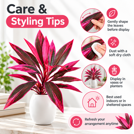 Artificial Tropical Foliage Stems, Dracaena & Monstera Styles Artificial Non-Flowering Plants artificial-tropical-plant-uv-resistant-outdoor-fake-boston-fern-agave-hosta-potted-shrubs-purple-front-porch-patio-garden-decor Home & Kitchen > Home Décor Products > Artificial Plants & Flowers > Artificial Plants