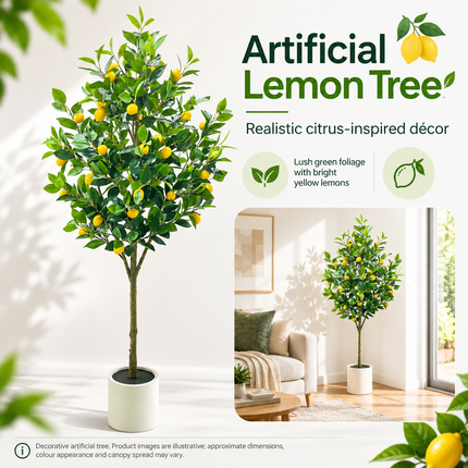 Artificial Lemon Tree in Pot – 150 cm or 180 cm Artificial Trees 150cm-180cm-fake-plant-artificial-lemon-tree-realistic-lemon-and-leaves-faux-potted-greenery-plants-for-home-office-decoration Home & Kitchen > Home Décor Products > Artificial Plants & Flowers > Artificial Trees