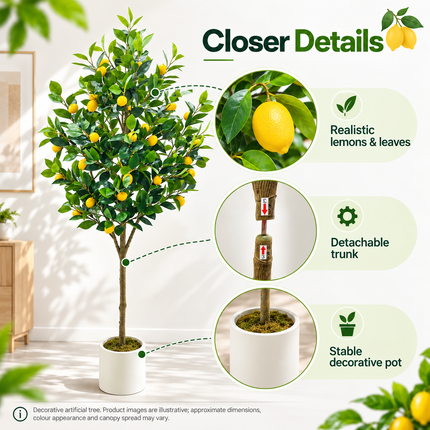 Artificial Lemon Tree in Pot – 150 cm or 180 cm Artificial Trees 150cm-180cm-fake-plant-artificial-lemon-tree-realistic-lemon-and-leaves-faux-potted-greenery-plants-for-home-office-decoration Home & Kitchen > Home Décor Products > Artificial Plants & Flowers > Artificial Trees