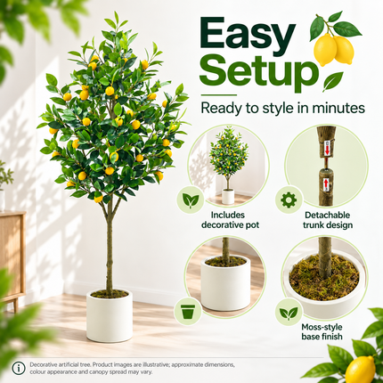 Artificial Lemon Tree in Pot – 150 cm or 180 cm Artificial Trees 150cm-180cm-fake-plant-artificial-lemon-tree-realistic-lemon-and-leaves-faux-potted-greenery-plants-for-home-office-decoration Home & Kitchen > Home Décor Products > Artificial Plants & Flowers > Artificial Trees