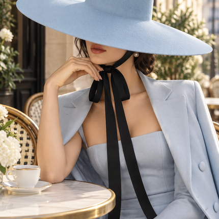 Wide Brim Wool Felt Statement Fedora Hat