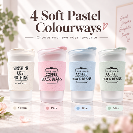 Adorable Kawaii Korean-Inspired 400ml Glass Water Bottles - Perfect for Students and Couples - Très Elite