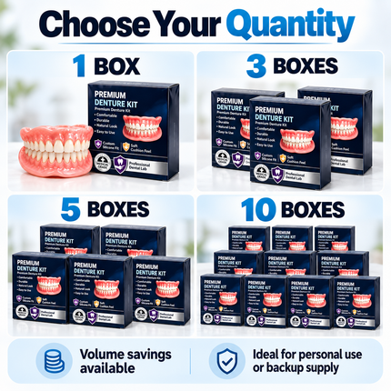 JJ3848 Premium Temporary Denture Kit - Comfort Custom Fit, Medical-Gra Snap-On Veneers premium-temporary-denture-kit-medical-grade-silicone-false-teeth-comfort-custom-fit-for-missing-teeth-restoration-jj3848 Health & Beauty > Oral Care > Dentures & Dental Appliances