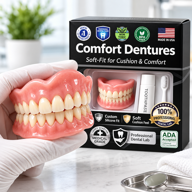 Instant Smile Moldable Silicone Denture Kit — Natural Ivory, Upper & Lower