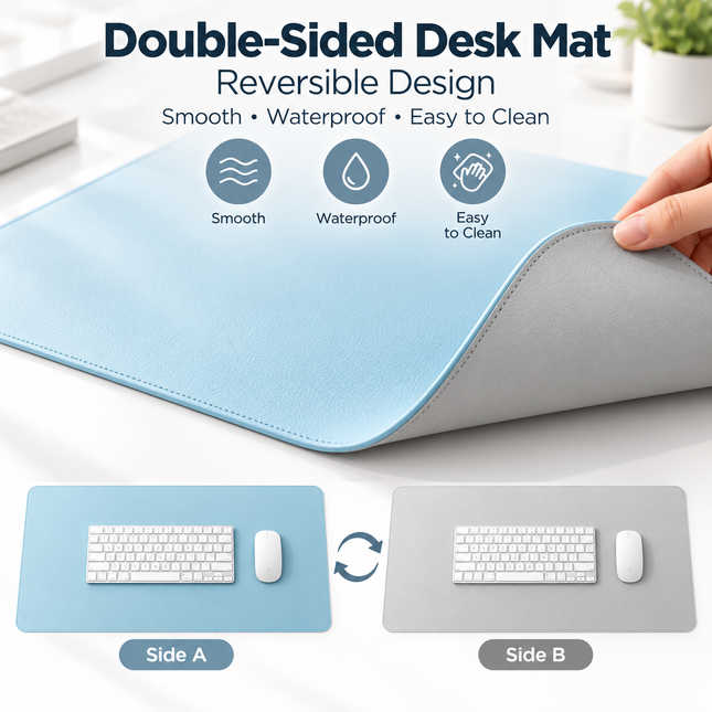 Water-Resistant PU Leather Desk Mat and Mouse Pad Mouse Pads premium-extra-large-waterproof-pu-leather-desk-protector-multi-purpose-mouse-pad-for-office Electronics > Computers & Accessories > Computer Accessories & Peripherals > Mouse Pads