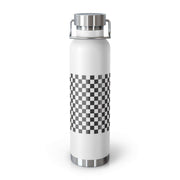 Checked Design 22 oz Insulated Stainless Steel Water Bottle - Perfect Travel Hydration Solution - Très Elite