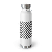 Checked Design 22 oz Insulated Stainless Steel Water Bottle - Perfect Travel Hydration Solution - Très Elite