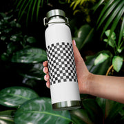 Checked Design 22 oz Insulated Stainless Steel Water Bottle - Perfect Travel Hydration Solution - Très Elite