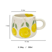 Cheerful Fruit-Themed 300ml Ceramic Mug & Plate Set – Ideal Gift for Children and Breakfast Enthusiasts - Très Elite